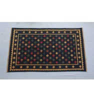 8'X5' Handloom cotton big size rug(kilim)world best rugs.Dark navy blue border Multi color rugs.Area Rug.floor covering rug (carpet,durries)