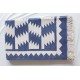 Multiple Cotton Blue And White Traditional Design Handmade Cotton Rug Dhurrie- Handwoven Rug. area rug.Rug for bedroom etc.(katoenen kleed)