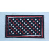 Red,white and black Rug 3'x 5',Cotton Rug.Hand-Woven janresan design rug,Washable Outdoor Rug Farmhouse/Front Porch/Living Room/Bedroom/etc.