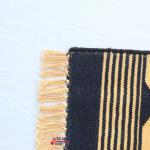 Multi Size Black And Golden Yellow Modern Striped Cotton Flat weave Hand woven Runner Rug- Reversible Runner Kilim