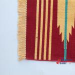 Multiple Sizes Cotton Multiple Sizes Red And Golden Yellow Runner Rug - Flat Woven Washable Runner Kilim