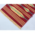 Multiple Sizes Cotton Multiple Sizes Red And Golden Yellow Runner Rug - Flat Woven Washable Runner Kilim