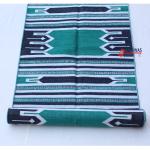 Multiple Sizes Cotton Modern Dark Green , Black And White Hand Woven Runner Rug- Flat Woven Washable Runner Kilim