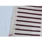 Multi Size Brown And Off White Modern Striped Cotton Flat Weave Runner Rug- Reversible Beautiful Colour combination Runner Rug