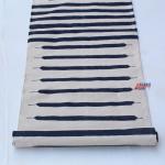 Multi Size Blue And Off White Modern Striped Cotton Flat Weave Runner Rug- Reversible Beautiful Colour combination Runner Rug