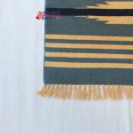 Multi Size Gray And Golden Yellow Modern Striped Cotton Handmade Runner Rug- Washable Runner Kilim