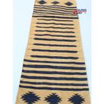 Multi Size Dark Blue And Golden Yellow Modern Striped Cotton Flat weave Handmade Runner Rug- Reversible Runner Rug