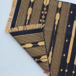 Multi Size Dark Blue And Golden Yellow Modern Striped Cotton Flat weave Handmade Runner Rug- Reversible Runner Durrie