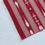 Multi Size Red And White Modern Striped Cotton Handmade Runner Rug- Washable Runner Rug