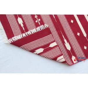 Multi Size Red And White Modern Striped Cotton Handmade Runner Rug- Washable Runner Rug