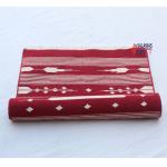 Multi Size Red And White Modern Striped Cotton Handmade Runner Rug- Washable Runner Rug