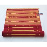 Multi Size Dark Red And Golden Yellow Modern Striped Cotton Handmade Runner Rug- Washable Runner Rug