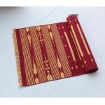 Multi Size Dark Red And Golden Yellow Modern Striped Cotton Handmade Runner Rug- Washable Runner Rug