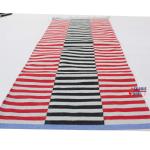 Multi Size Red And Gray, Blue Modern Striped Cotton Handmade Runner Rug- Washable Runner Kilim