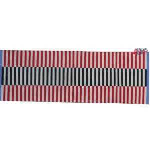 Multi Size Red And Gray, Blue Modern Striped Cotton Handmade Runner Rug- Washable Runner Kilim