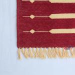 Multi Size Dark Red And Golden Yellow Modern Striped Cotton Handmade Runner Rug- Washable Runner Kilim