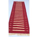 Multi Size Dark Red And Golden Yellow Modern Striped Cotton Handmade Runner Rug- Washable Runner Kilim