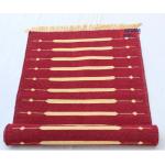 Multi Size Dark Red And Golden Yellow Modern Striped Cotton Handmade Runner Rug- Washable Runner Kilim