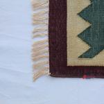 Multiple Sizes Cotton Green Modern Hand Woven Runner Rug- Flat Woven Washable Runner Kilim