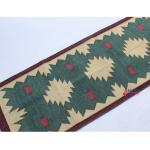 Multiple Sizes Cotton Green Modern Hand Woven Runner Rug- Flat Woven Washable Runner Kilim