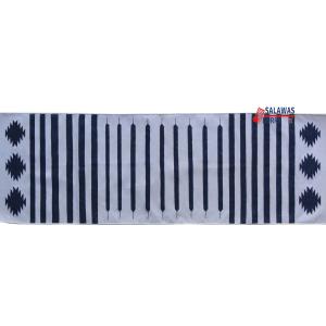 Multi Size Dark Blue And off White Modern Striped Cotton Handmade Runner Rug- Reversible Runner Kilim