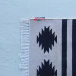 Multi Size Dark Blue And off White Modern Striped Cotton Handmade Runner Rug- Reversible Runner Kilim