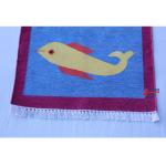 2x6 Cotton Hand Woven Animal Design Rug Dhurrie - Runner Blue Washable Flat weave Indian kilim Runner