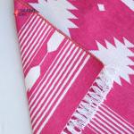 Multi Size Pink And White Modern Striped Cotton Handmade Runner Rug- Washable Runner Kilim