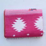 Multi Size Pink And White Modern Striped Cotton Handmade Runner Rug- Washable Runner Kilim