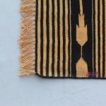 Multi Size Black And Golden Yellow Modern Striped Cotton Flat weave Handmade Runner Rug- Reversible Runner Kilim