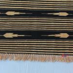 Multi Size Black And Golden Yellow Modern Striped Cotton Flat weave Handmade Runner Rug- Reversible Runner Kilim