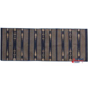 Multi Size Dark Blue And Golden Yellow Modern Striped Cotton Flat weave Handmade Runner Rug- Reversible Runner Kilim