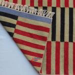 Multi Size Red, Black And Golden Yellow , Blue Modern Striped Cotton Hand Woven Runner Rug- Reversible Runner Kilim