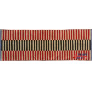 Multi Size Red, Black And Golden Yellow , Blue Modern Striped Cotton Hand Woven Runner Rug- Reversible Runner Kilim