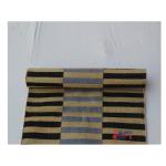 Multi Size Black And Golden Yellow , Blue Modern Striped Cotton Hand Woven Runner Rug- Reversible Runner Kilim