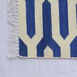 2x6 Cotton Hand Woven Runner- Sky Blue and White Washable Beautiful Rug Runner Flat Weave Runner Kilim