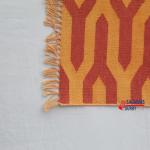 2x6 Cotton Hand Woven Runner- Red and Golden Yellow Tie-Dye Washable Rug Runner Flat Weave Runner Kilim