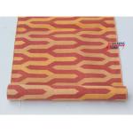 2x6 Cotton Hand Woven Runner- Red and Golden Yellow Tie-Dye Washable Rug Runner Flat Weave Runner Kilim