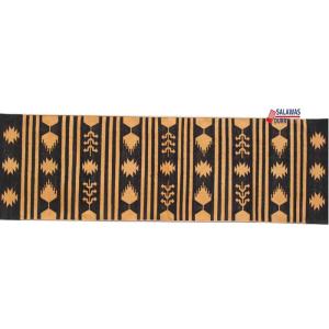 2x6 Cotton Hand Woven Runner- Black and Golden Yellow Washable Rug Runner Flat Weave Runner Kilim