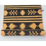 2x6 Cotton Hand Woven Runner- Black and Golden Yellow Washable Rug Runner Flat Weave Runner Kilim