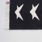 3x5 Handwoven Traditional Rug - Black And White Star Area Eco Friendly Rug For Home Decor