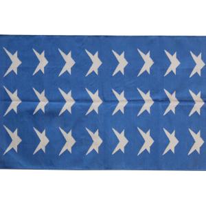 3x5 Handwoven Traditional Rug - Light Blue And White Star Area Eco Friendly Rug For Home Decor