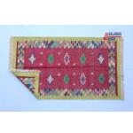 3x5 Handwoven Traditional Rug - Red And Green Area Eco Friendly Rug For Home Decor