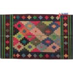 3x5 Handwoven Traditional Rug - Flat Woven Cotton Rug, Multi Color, Indian Cotton Rug