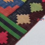 3x5 Handwoven Traditional Rug - Flat Woven Cotton Rug, Multi Color, Indian Cotton Rug