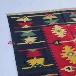 4x6 Handwoven Traditional Rug - Red And Dark Blue Area Eco Friendly Rug For Home Decor