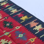 4x6 Handwoven Traditional Rug - Red And Dark Blue Area Eco Friendly Rug For Home Decor