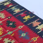 4x6 Handwoven Traditional Rug - Red And Dark Blue Area Eco Friendly Rug For Home Decor