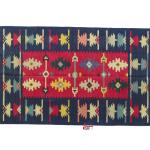 4x6 Handwoven Traditional Rug - Red And Dark Blue Area Eco Friendly Rug For Home Decor