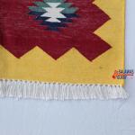 4x6 Handwoven Traditional Rug - Flat Woven Yellow and Red Cotton Rug Kilim